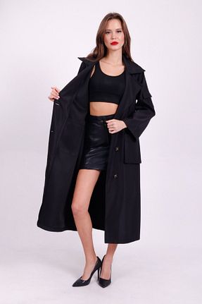 ترنچکت مشکی زنانه پلی استر GELLİ FASİHON - کد 808337747