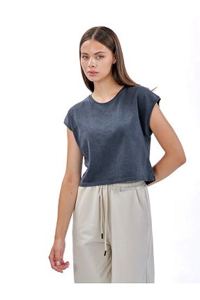 تیشرت طوسی زنانه رگولار Fashinyou - کد 808135013