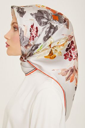 روسری سفید کرپ ساتن ابریشم Armine - کد 808143789