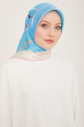روسری نارنجی کرپ ساتن ابریشم Armine - کد 808179014