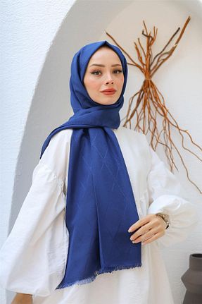 شال سرمه ای زنانه پنبه ای İpekel - کد 768743509