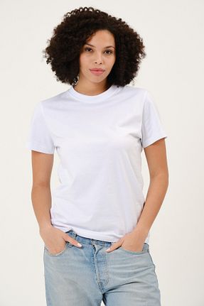 تیشرت سفید زنانه Straight simple Qloth - کد 808218349