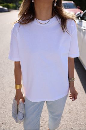 تیشرت سفید زنانه اورسایز Jose Clothing - کد 808275453