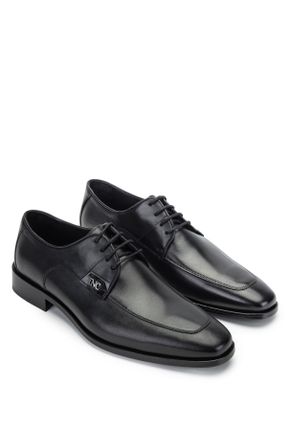 کفش کلاسیک مشکی مردانه چرم طبیعی پاشنه کوتاه ( 4 - 1 cm ) پاشنه ضخیم کد 33052265
