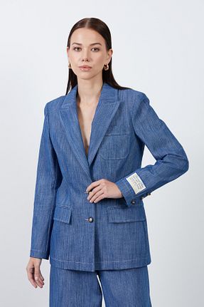 کت آبی زنانه گشاد GIZIA - کد 808395707