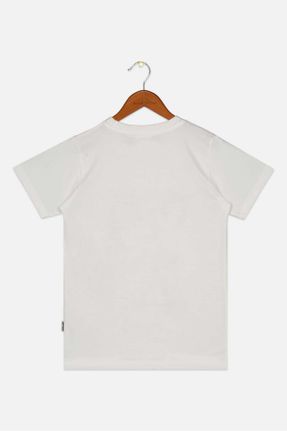 تی شرت سفید بچه گانه رگولار یقه گرد تکی جوان کد 808449703