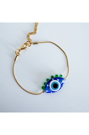 دستبند جواهر آبی زنانه منجق CHARMLUCKY - کد 808493388