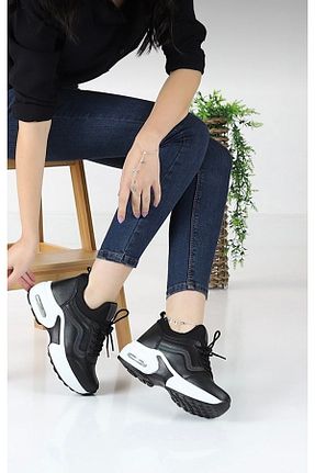 کفش اسنیکر مشکی زنانه چرم اصل metro ayakkabı dünyası - کد 808536982