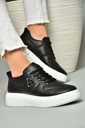 کفش اسنیکر مشکی زنانه بند دار Fox Shoes - کد 804079374