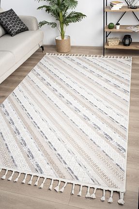 فرش بژ آنتی باکتریال Valery Home - کد 771598775