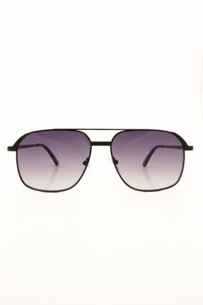 عینک آفتابی مشکی زنانه 58 UV400 فلزی سایه روشن مستطیل کد 808674223