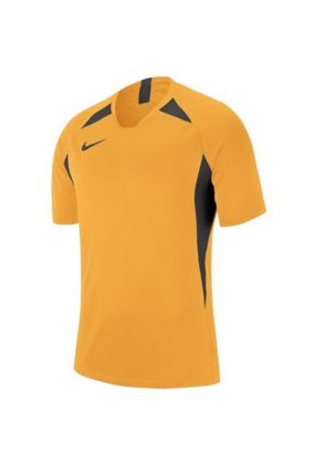 تی شرت زرد مردانه اسلیم فیت یقه هفت پلی استر تکی پوشاک ورزشی کد 6982984