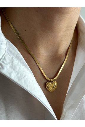 گردنبند استیل ( فولاد ) طلائی زنانه استیل ضد زنگ HERCY - کد 757302349