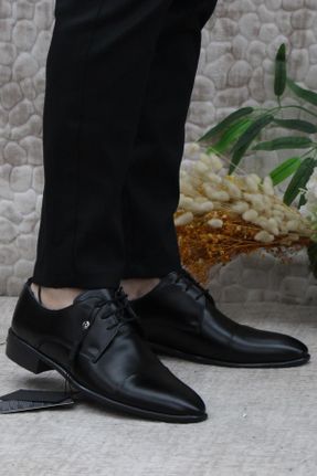 کفش کلاسیک مشکی مردانه چرم مصنوعی پاشنه کوتاه ( 4 - 1 cm ) پاشنه ضخیم کد 808724990