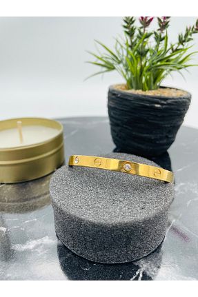 دستبند استیل (فولاد) طلائی زنانه استیل (فولاد) FarkStore - کد 808736647