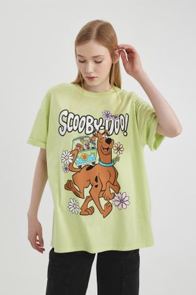 تی شرت سبز زنانه یقه گرد رگولار تکی کد 809014732