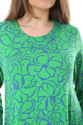 لباس سبز زنانه سایز بزرگ بافت ویسکون کد 809173006