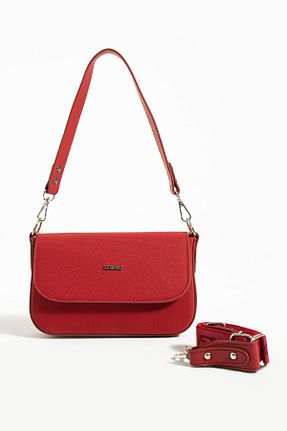 کیف دوشی قرمز زنانه چرم مصنوعی Just Polo - کد 808798515