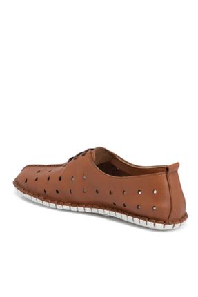 کفش کژوال قهوه ای زنانه چرم طبیعی پاشنه کوتاه ( 4 - 1 cm ) پاشنه ساده کد 808949766