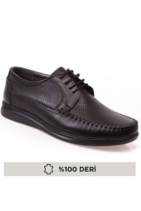 کفش کلاسیک مشکی مردانه چرم خالص depderi - کد 809112877