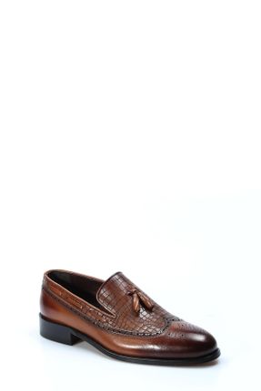 کفش کلاسیک قهوه ای مردانه چرم طبیعی پاشنه کوتاه ( 4 - 1 cm ) کد 809130699