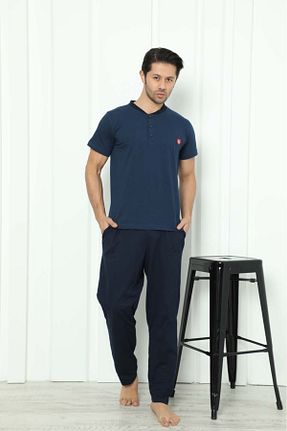ست لباس راحتی سرمه ای مردانه ساده Deep Homewear - کد 809290253