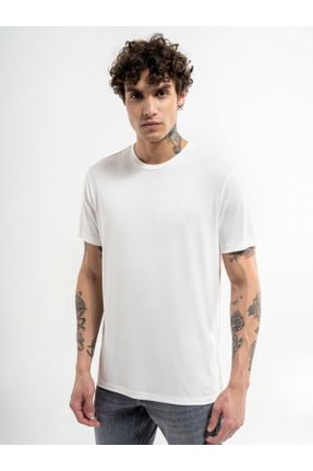 تی شرت سفید مردانه رگولار یقه گرد کد 809190226