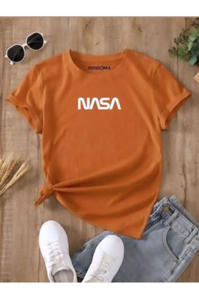 تی شرت نارنجی بچه گانه اورسایز یقه گرد تکی بیسیک کد 809237058