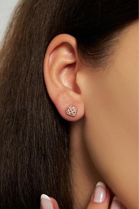 گوشواره نقره صورتی زنانه 925 عیار Roza Silver - کد 809338334