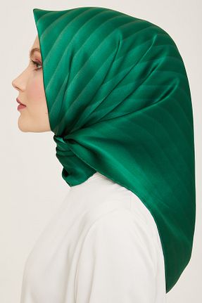 روسری سبز کرپ ساتن ابریشم Armine - کد 809360917