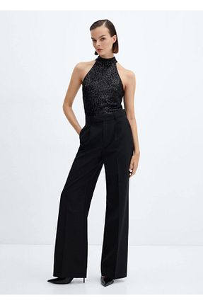 تیشرت مشکی زنانه رگولار MANGO - کد 773648594
