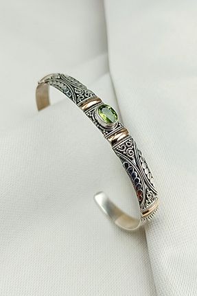 دستبند نقره سبز زنانه 925 عیار Güzel Gümüşçülük - کد 808957329