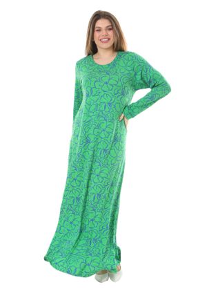 لباس سبز زنانه سایز بزرگ بافت ویسکون کد 809173006