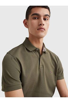 پولوشرت خاکی مردانه پنبه ای Tommy Hilfiger - کد 286202808