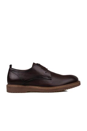 کفش کلاسیک قهوه ای مردانه چرم طبیعی پاشنه کوتاه ( 4 - 1 cm ) پاشنه ساده کد 808878250