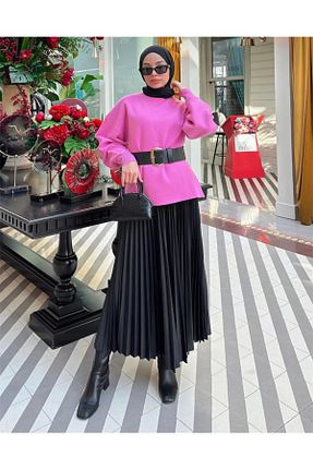 دامن مشکی زنانه پارچه Bd - کد 808916453