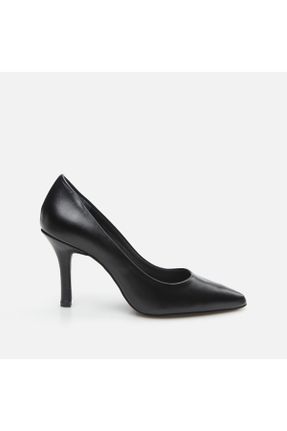 کفش پاشنه بلند کلاسیک مشکی زنانه چرم طبیعی پاشنه نازک پاشنه متوسط ( 5 - 9 cm ) کد 809361601