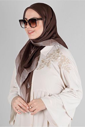روسری قهوه ای پلی استر Alvina - کد 801113934