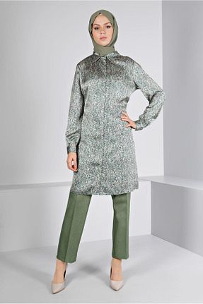 شلوار پارچه ای سبز زنانه بلند Alvina - کد 797081673