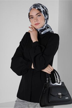روسری سرمه ای پلی استر Alvina - کد 801113736