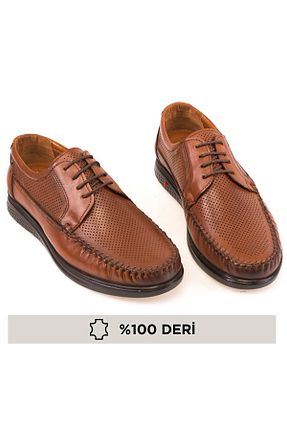 کفش کلاسیک قهوه ای مردانه چرم خالص depderi - کد 809113919