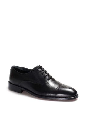 کفش کلاسیک مشکی مردانه چرم طبیعی پاشنه کوتاه ( 4 - 1 cm ) کد 809123758
