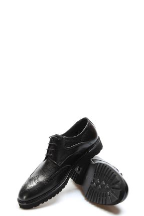 کفش کژوال مشکی مردانه چرم طبیعی پاشنه کوتاه ( 4 - 1 cm ) پاشنه ساده کد 809117920