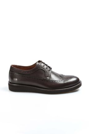 کفش کژوال قهوه ای مردانه چرم طبیعی پاشنه کوتاه ( 4 - 1 cm ) پاشنه ساده کد 809130879