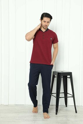 ست لباس راحتی زرشکی مردانه ساده Deep Homewear - کد 809291117