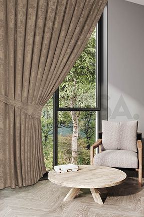 پرده زمینه قهوه ای پلی استر MARİTSA - کد 331278666