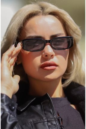 عینک آفتابی مشکی زنانه 61 UV400 استخوان سایه روشن مستطیل کد 809324453