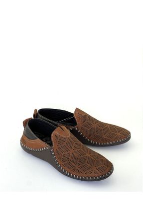 کفش کژوال قهوه ای مردانه چرم طبیعی پاشنه کوتاه ( 4 - 1 cm ) پاشنه ساده کد 739245429