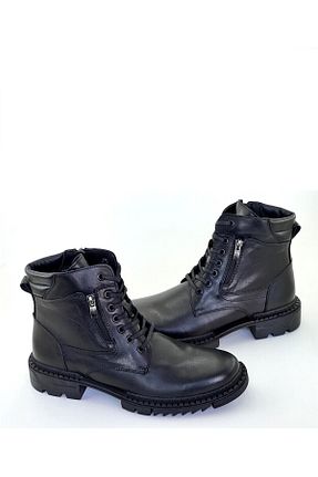 بوت مشکی مردانه چرم طبیعی پاشنه نازک پاشنه کوتاه ( 4 - 1 cm ) Gore-Tex مقاوم در برابر آب کد 744653121