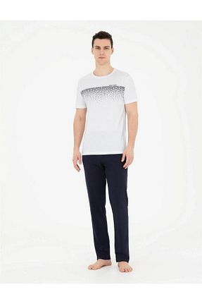 ست لباس راحتی سفید مردانه چاپی Pierre Cardin - کد 809362142